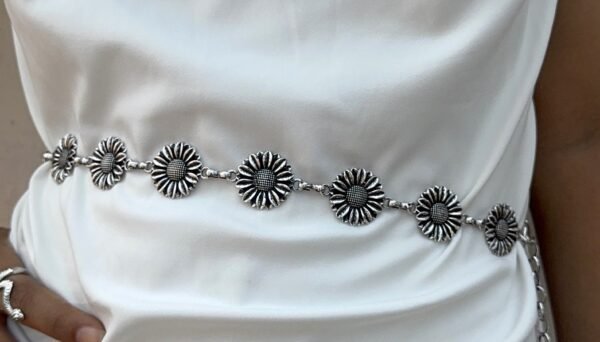 waist chain flower waist chain silver flower