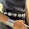 silver studded waist chain