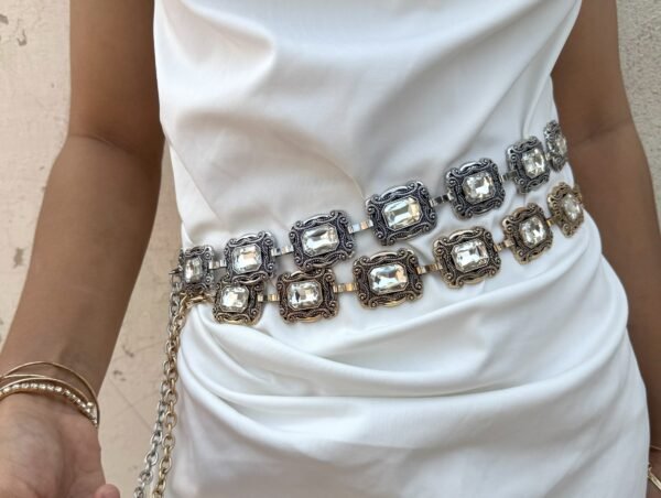 waist chain silver studded 1-2 silver waist chain