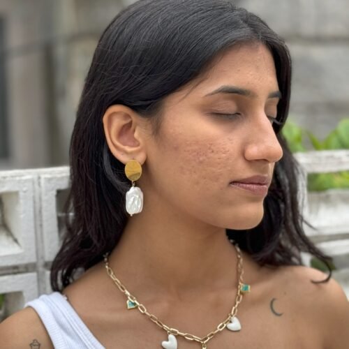 pearl white earring