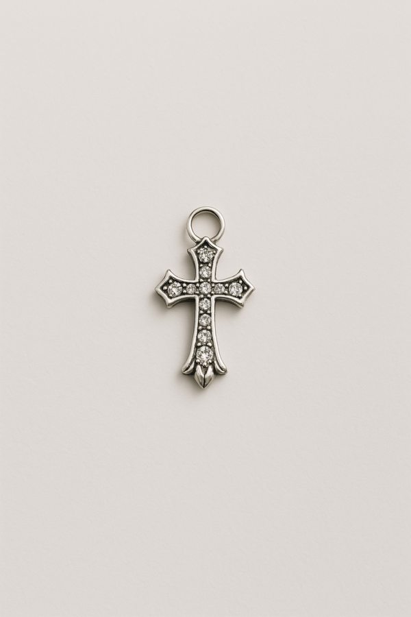 cross silver charm