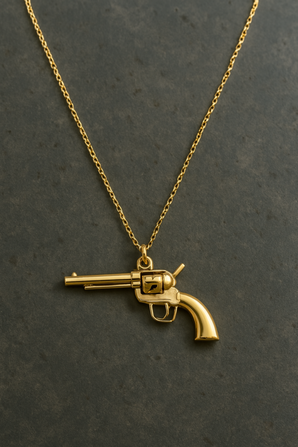 gun charm gold chain