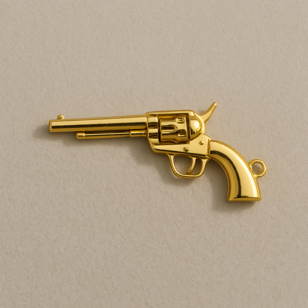 gun charm gold chain