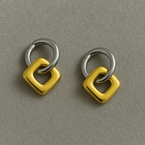 silver and gold hoop earrings