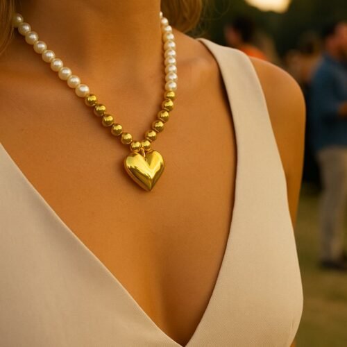 heart pearl chain