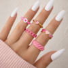 Pink whisper ring set
