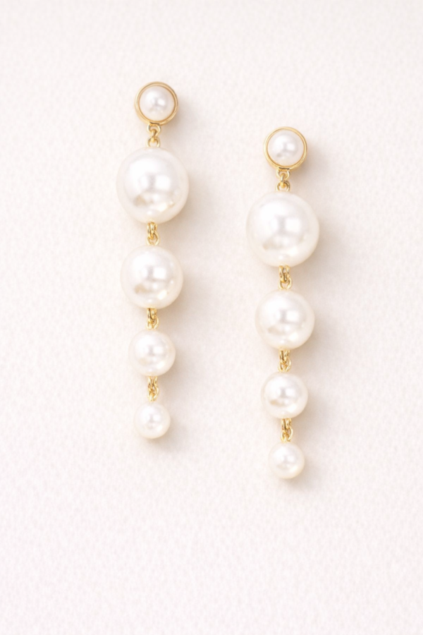 Twist drop pearl earrings