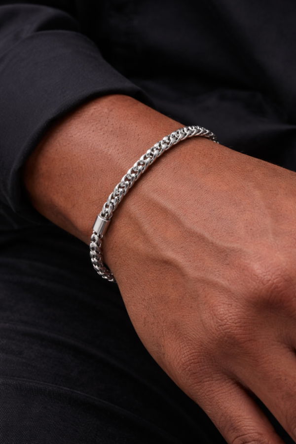 classic weave silver bracelet