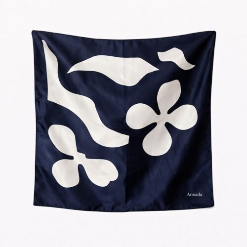 Midnight bloom satin scarf