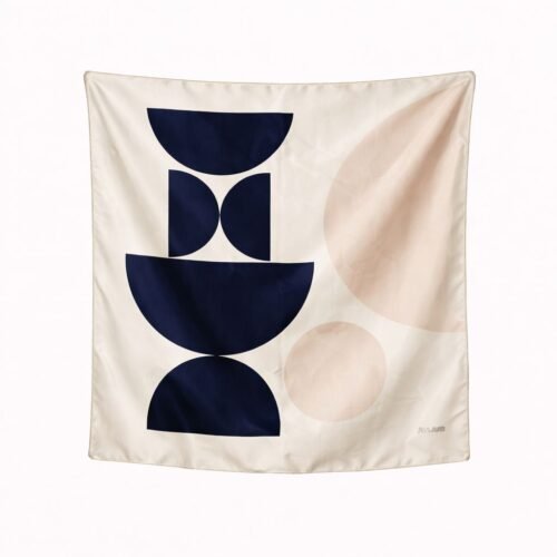 Midnight geometry satin scarf