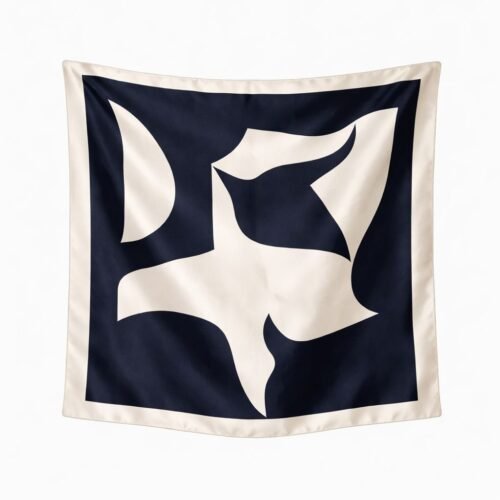 Indigo abstract scarf