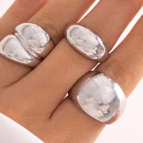 Chunky silver ring set
