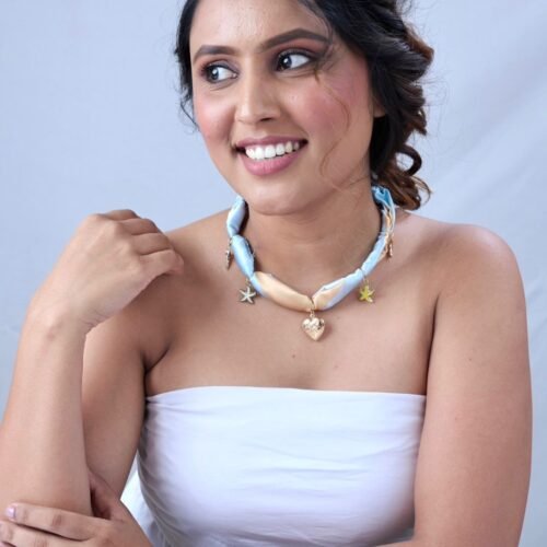 orange scarf charm chain