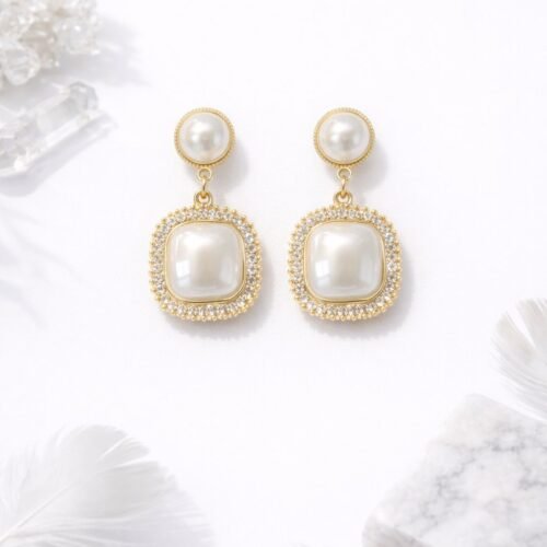 pearl statement earrings