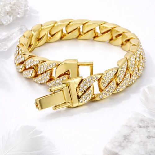ice studded gold bracelet