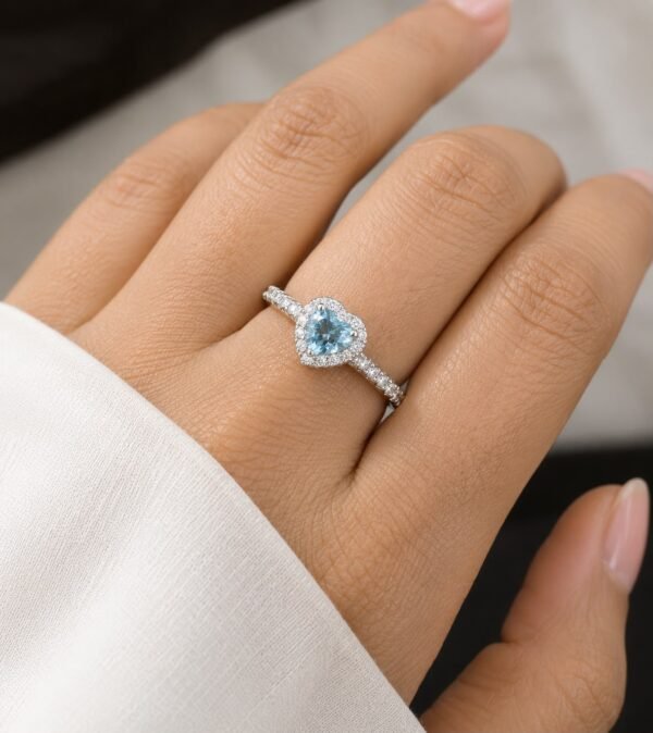 Sky heart halo ring