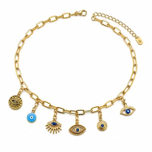 blue eye charm necklace